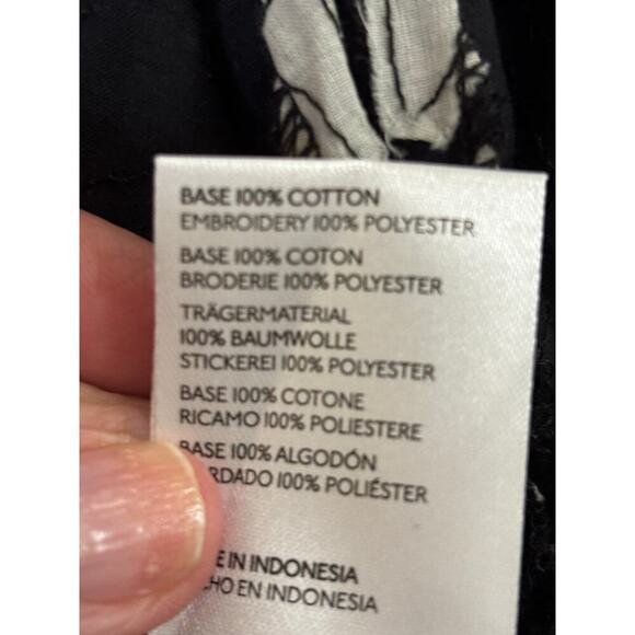 By Anthropologie black/white leaf print top, medium, graphic, edgy, statement - Picture 6 of 6